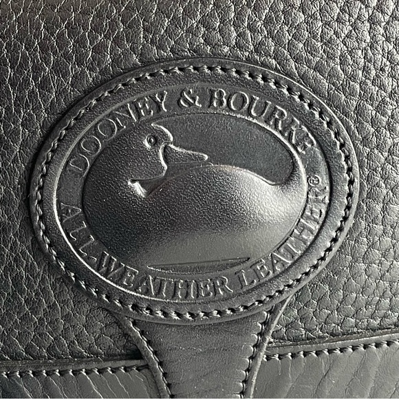 Dooney and Bourke Black Pebbled Leather Surrey Carrier Crossbody double buckle - Picture 5 of 16